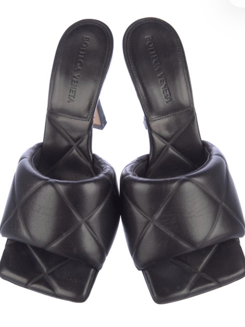 Bottega Veneta Black Quilted Leather Slide Mules